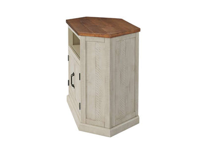 Martin Svensson Home -  Rustic Corner TV Stand, Antique White and Honey - 90976 veiw 5