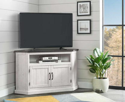 Martin Svensson Home -  Rustic Corner TV Stand, White Stain with Grey Top - 90971 veiw 2