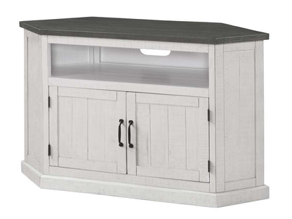 Martin Svensson Home -  Rustic Corner TV Stand, White Stain with Grey Top - 90971 veiw 4