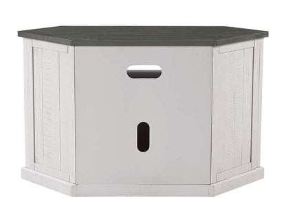 Martin Svensson Home -  Rustic Corner TV Stand, White Stain with Grey Top - 90971 veiw 5