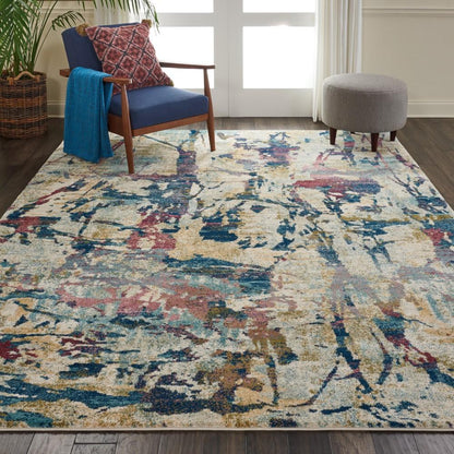 Nourison - Fusion FSS10 Multicolor 710in x 106in Oversized Plush Shag Rug - FSS10-99446316899 veiw 2