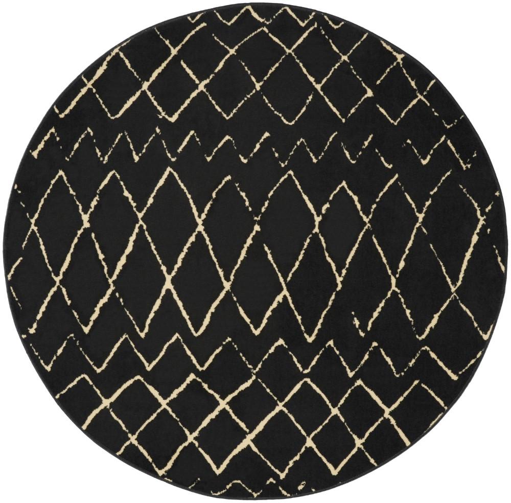 Nourison - Grafix GRF04 Black 53in x Round Area Rug - GRF04-99446809490 veiw 1