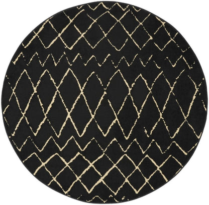Nourison - Grafix GRF04 Black 53in x Round Area Rug - GRF04-99446809490 veiw 1
