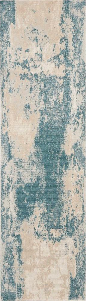 Nourison - Maxell MAE13 Blue and White 22in x 76in Hallway Rug - MAE13-99446396501 veiw 1