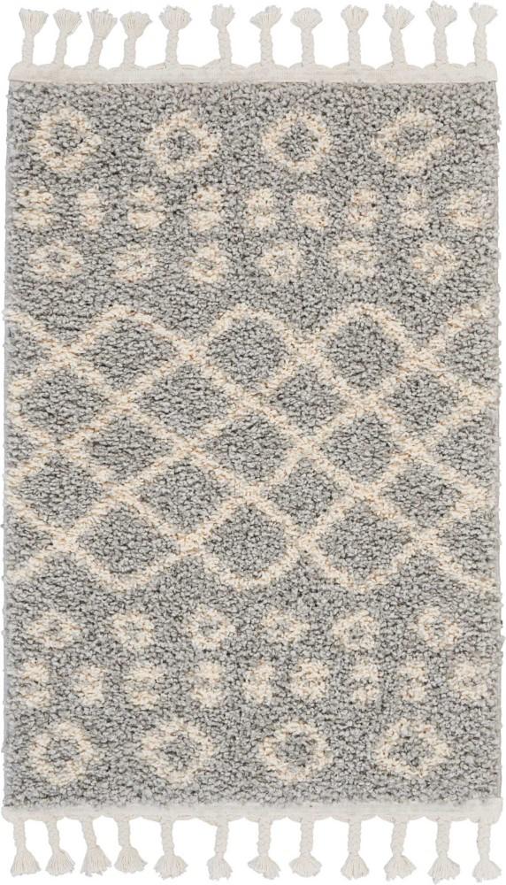 Nourison - Moroccan Shag 22in x 4 Grey Plush Area Rug - MRS02-99446462329_CLOSEOUT veiw 1