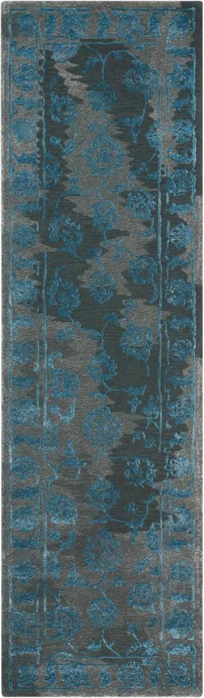 Nourison - Opaline OPA12 Black and Blue 23in x 8 Hallway Rug - OPA12-99446354600_CLOSEOUT veiw 1