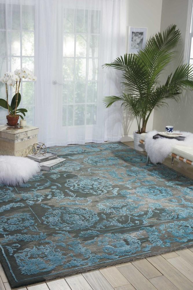 Nourison - Opaline OPA12 Black and Blue 99in x 139in Oversized Rug - OPA12-99446354679_CLOSEOUT veiw 2