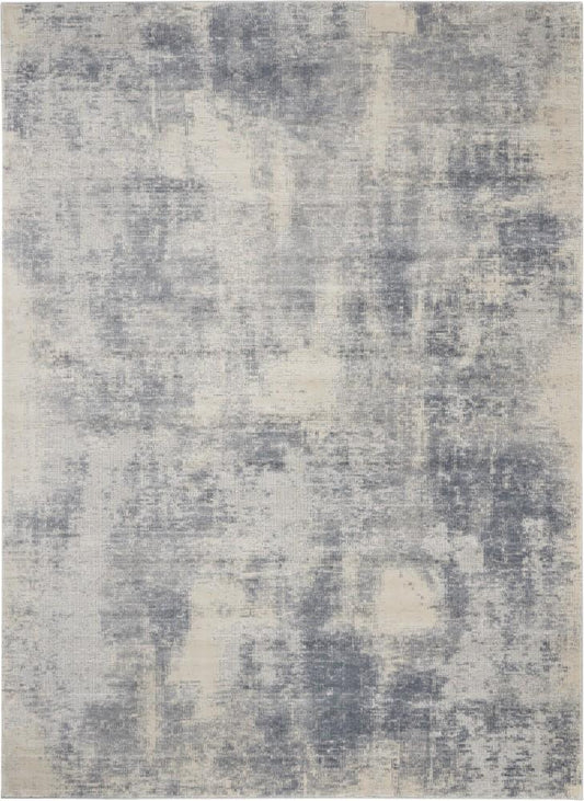 Nourison - Rustic Textures RUS02 Slate Blue and Ivory 93in x 129in Oversized Textured Rug - RUS02-99446476210 veiw 1