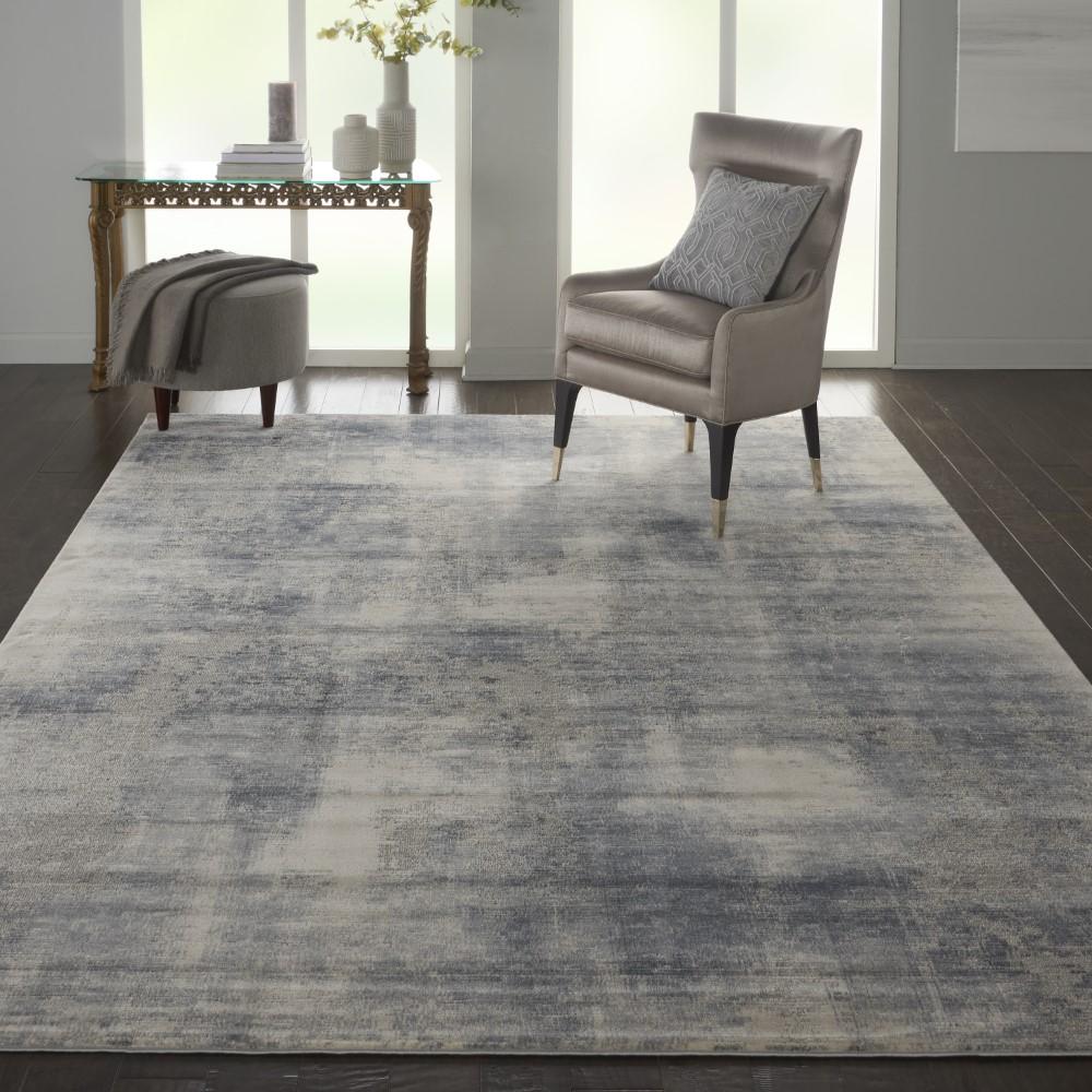 Nourison - Rustic Textures RUS02 Slate Blue and Ivory 93in x 129in Oversized Textured Rug - RUS02-99446476210 veiw 2