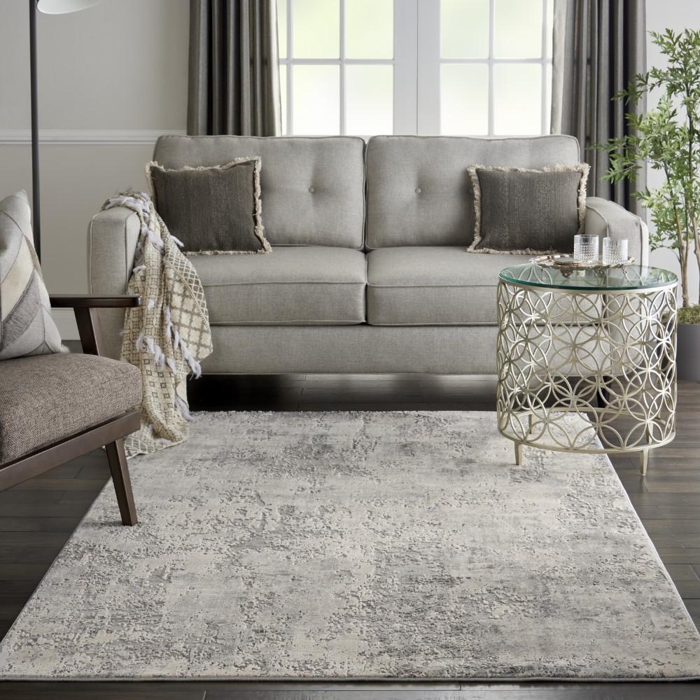 Nourison - Rustic Textures RUS07 Ivory and Bone 53in x 73in Abstract Area Rug - RUS07-99446495952 veiw 2