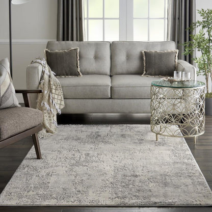 Nourison - Rustic Textures RUS07 Ivory and Bone 53in x 73in Abstract Area Rug - RUS07-99446495952 veiw 2