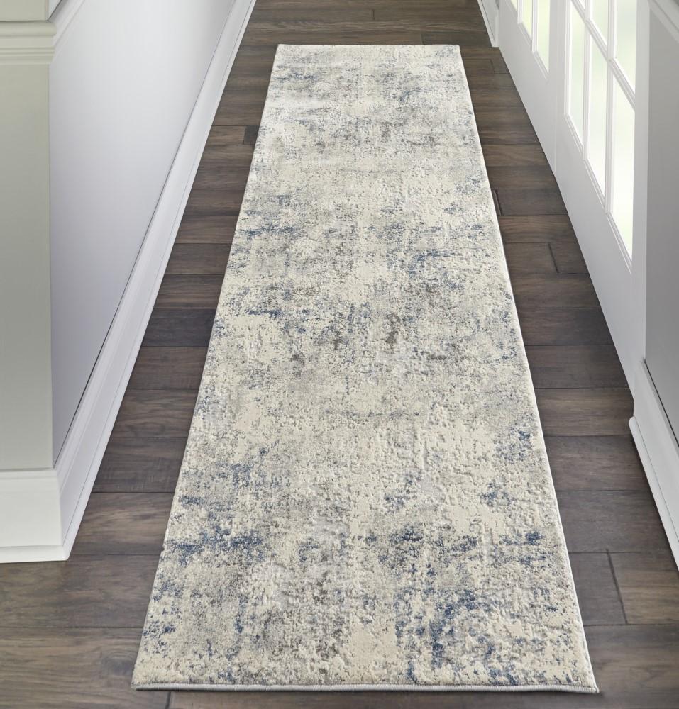 Nourison - Rustic Textures RUS07 Ivory/Bone-blue 22in x 76in Hallway Rug - RUS07-99446496287 veiw 2