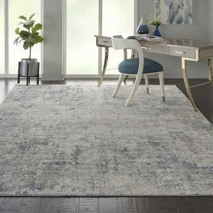 Nourison - Rustic Textures RUS07 Ivory/Bone-blue 93in x 129in Oversized Rug - RUS07-99446496331 veiw 2