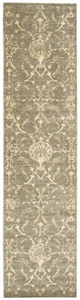 Nourison - Silk Elements SKE03 Green 25in x 10 Hallway Rug - SKE03-99446189196_CLOSEOUT veiw 1