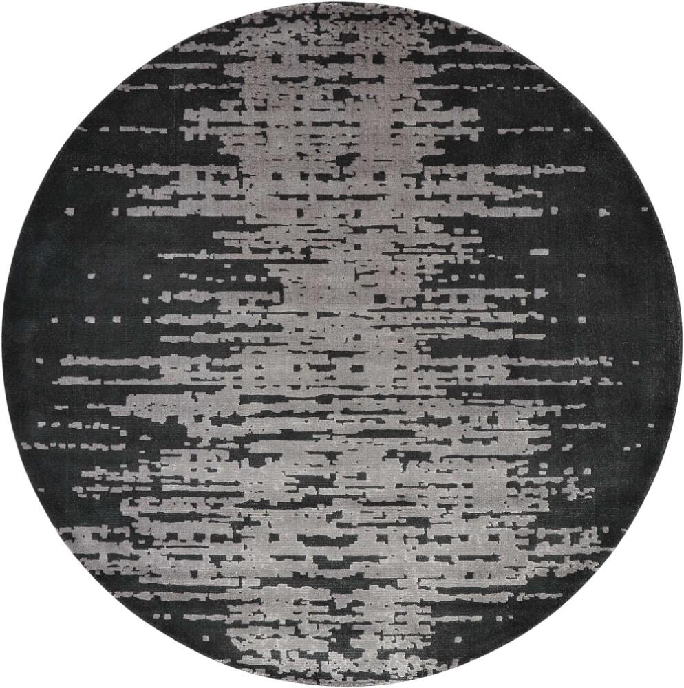 Nourison - Twilight TWI11 Black and Grey 8 x Round Large Rug - TWI11-99446358103 veiw 1