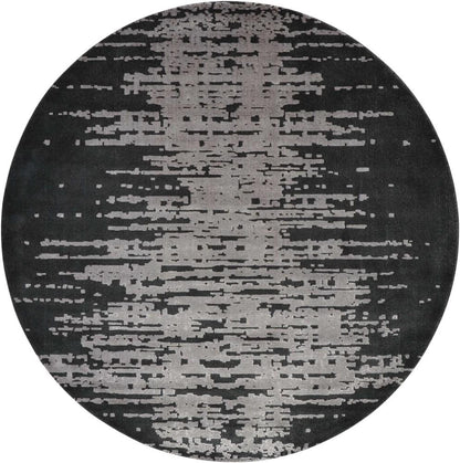 Nourison - Twilight TWI11 Black and Grey 8 x Round Large Rug - TWI11-99446358103 veiw 1