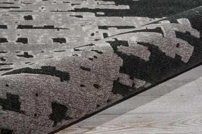 Nourison - Twilight TWI11 Black and Grey 8 x Round Large Rug - TWI11-99446358103 veiw 2