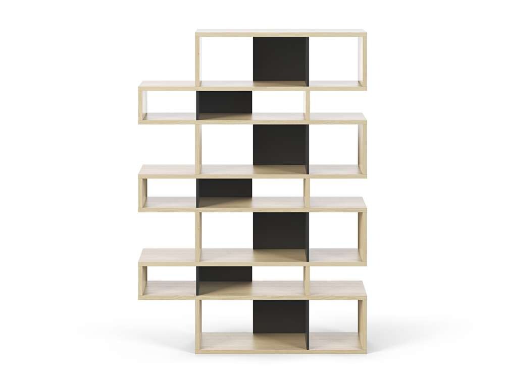 TEMAHOME - London Composition Bookcase in Oak Frame, Pure Black Backs - 9500319730 veiw 1
