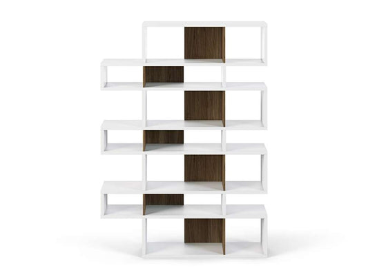 TEMAHOME - London Composition Bookcase in Pure White Frame, Walnut Backs - 9500314971 veiw 1