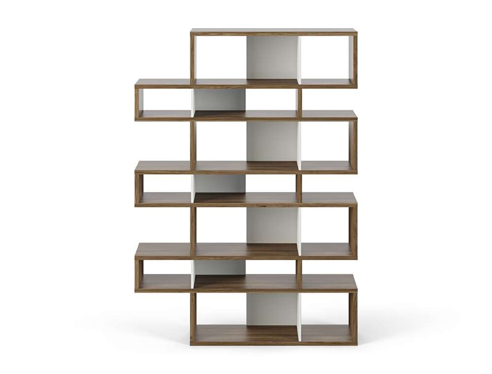 TEMAHOME - London Composition Bookcase in Walnut Frame, Pure White Backs - 9500314995 veiw 1