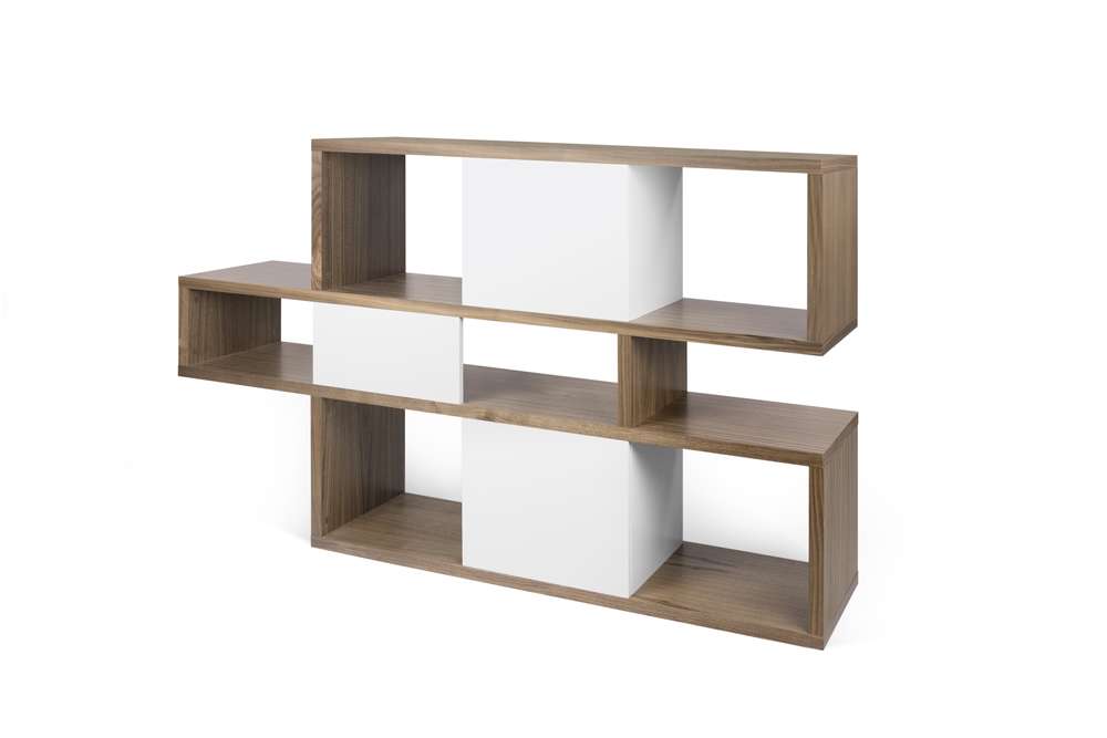 TEMAHOME - London Composition Bookcase in Walnut Frame, Pure White Backs - 9500314834 veiw 3