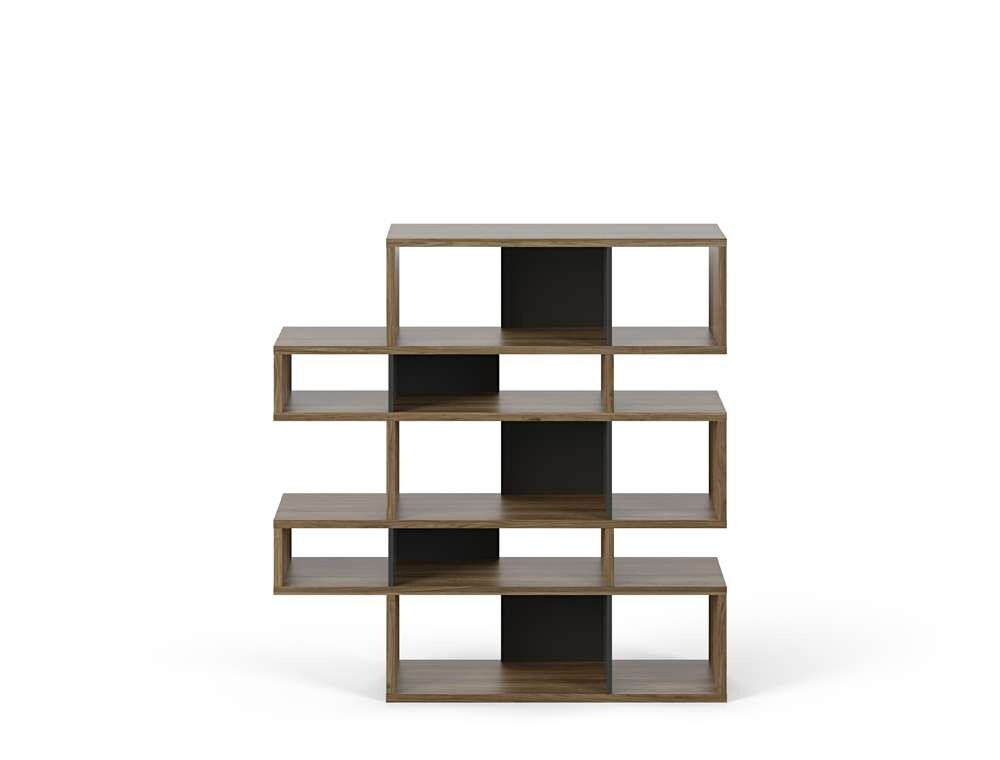 TEMAHOME - London Composition Bookcase in Walnut Frame, Pure Black Backs - 9500314957 veiw 1