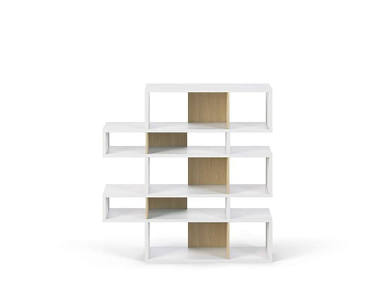 TEMAHOME - London Composition Bookcase in Pure White Frame, Oak Backs - 9500319709 veiw 1