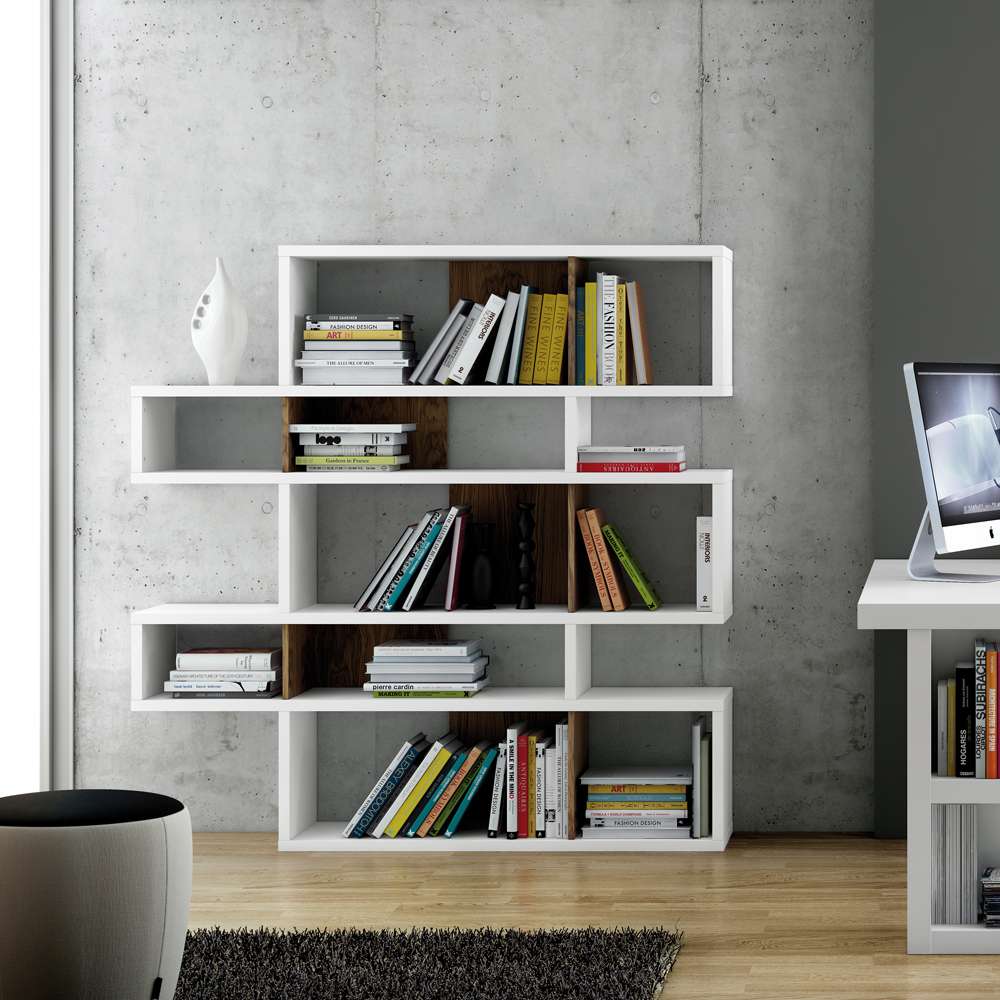 TEMAHOME - London Composition Bookcase in Pure White Frame, Walnut Backs - 9500314919 veiw 2