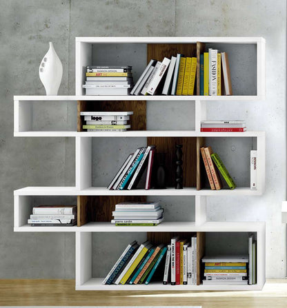 TEMAHOME - London Composition Bookcase in Pure White Frame, Walnut Backs - 9500314919 veiw 4