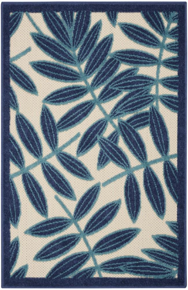 Nourison - Aloha ALH18 Navy Blue and White 2 8in x 4 Indoor-outdoor Area Rug - ALH18-99446816788 veiw 1