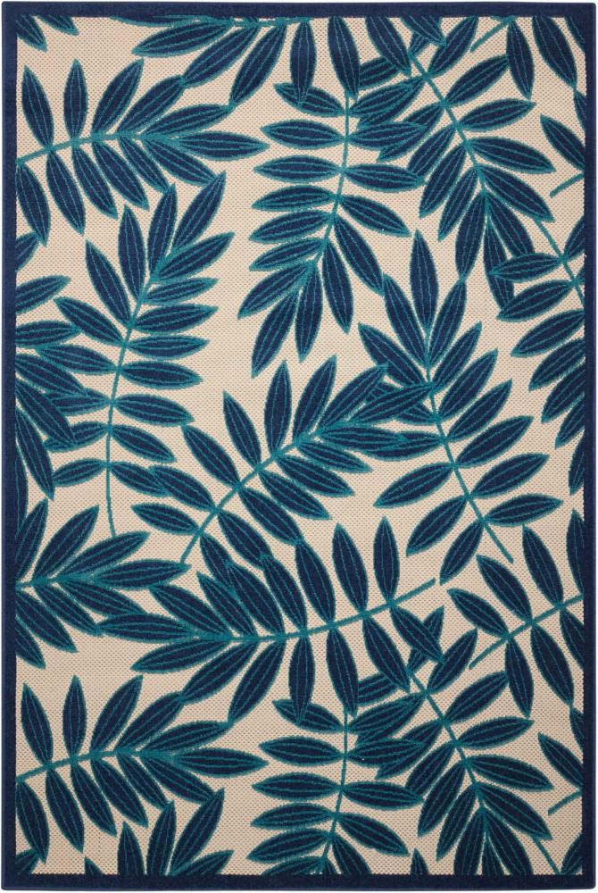 Nourison - Aloha ALH18 Navy Blue and White 53in x 75in Indoor-outdoor Area Rug - ALH18-99446376671 veiw 1