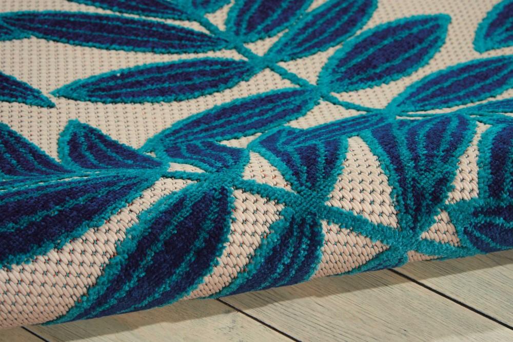 Nourison - Aloha ALH18 Navy Blue and White 53in x 75in Indoor-outdoor Area Rug - ALH18-99446376671 veiw 3