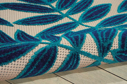 Nourison - Aloha ALH18 Navy Blue and White 53in x 75in Indoor-outdoor Area Rug - ALH18-99446376671 veiw 3