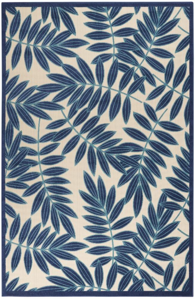 Nourison - Aloha ALH18 Navy Blue and White 6x9 Indoor-outdoor Area Rug - ALH18-99446816818 veiw 1
