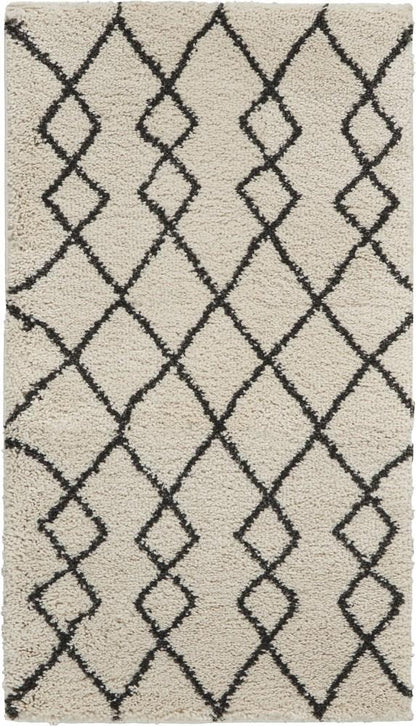 Nourison - Martil 22in x 39in White Tribal Moroccan Shag Rug - MAT01-99446481931_CLOSEOUT veiw 1