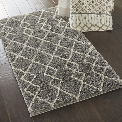 Nourison - Martil 22in x 39in Grey Tribal Moroccan Shag Rug - MAT01-99446481887_CLOSEOUT veiw 2