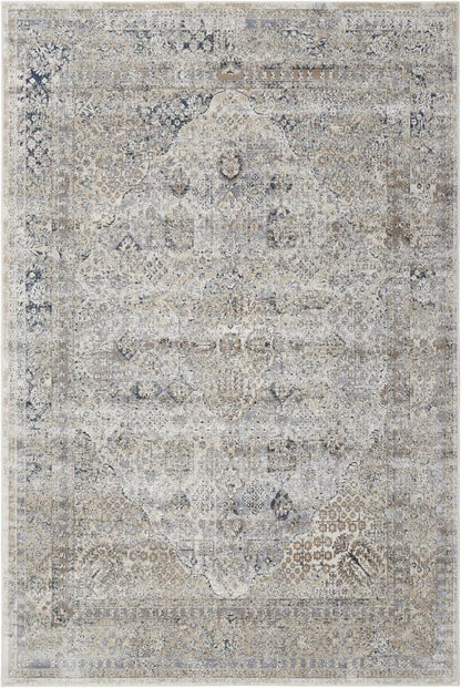 Kathy Ireland Home - Malta MAI01 Blue and Ivory 53in x 77in Area Rug - MAI01-99446361004 - CLOSEOUT veiw 1