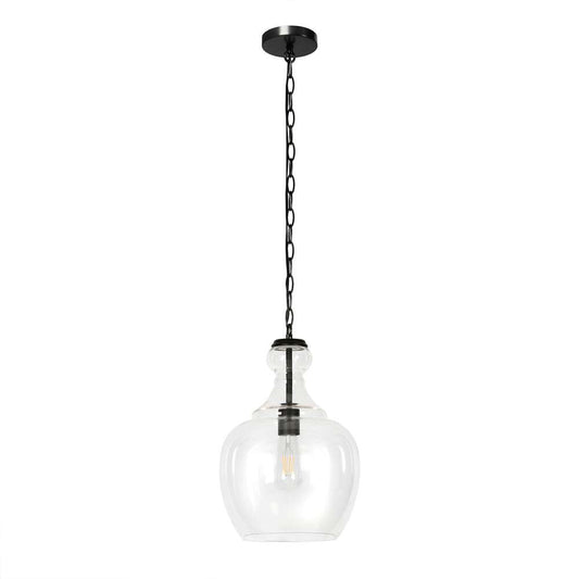Hudson & Canal - Verona 11in Wide Pendant with Glass Shade in Blackened Bronze/Clear - PD0273 veiw 1