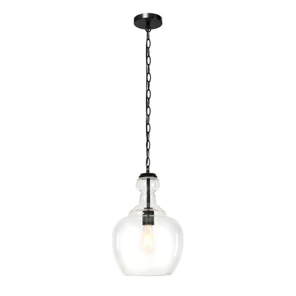 Hudson & Canal - Verona 11in Wide Pendant with Glass Shade in Blackened Bronze/Clear - PD0273 veiw 3