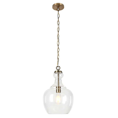 Hudson & Canal - Verona 11in Wide Pendant with Glass Shade in Brass/Clear - PD0271 veiw 3
