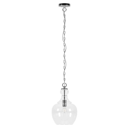 Hudson & Canal - Verona 11in Wide Pendant with Glass Shade in Brushed Nickel/Clear - PD1069 veiw 1