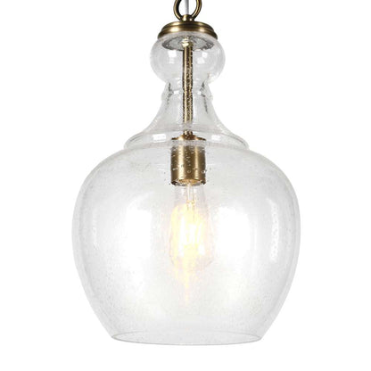 Hudson & Canal - Verona 11in Wide Pendant with Glass Shade in Brass/Seeded - PD0270 veiw 3