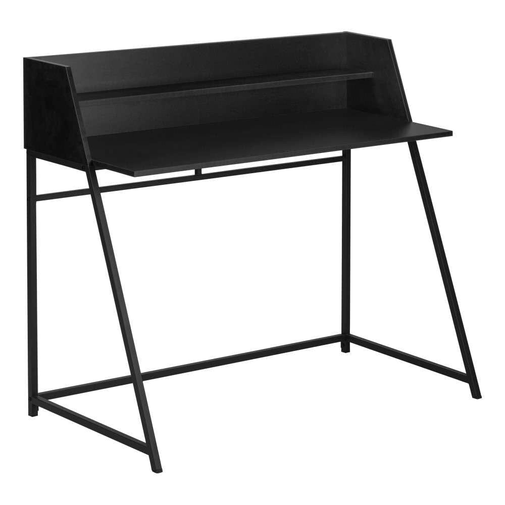 Monarch Specialties - Computer Desk, Home Office, Laptop, Storage Shelves, 48inL, Work, Metal, Laminate, Black, Contemporary, Modern - I-7547 veiw 1