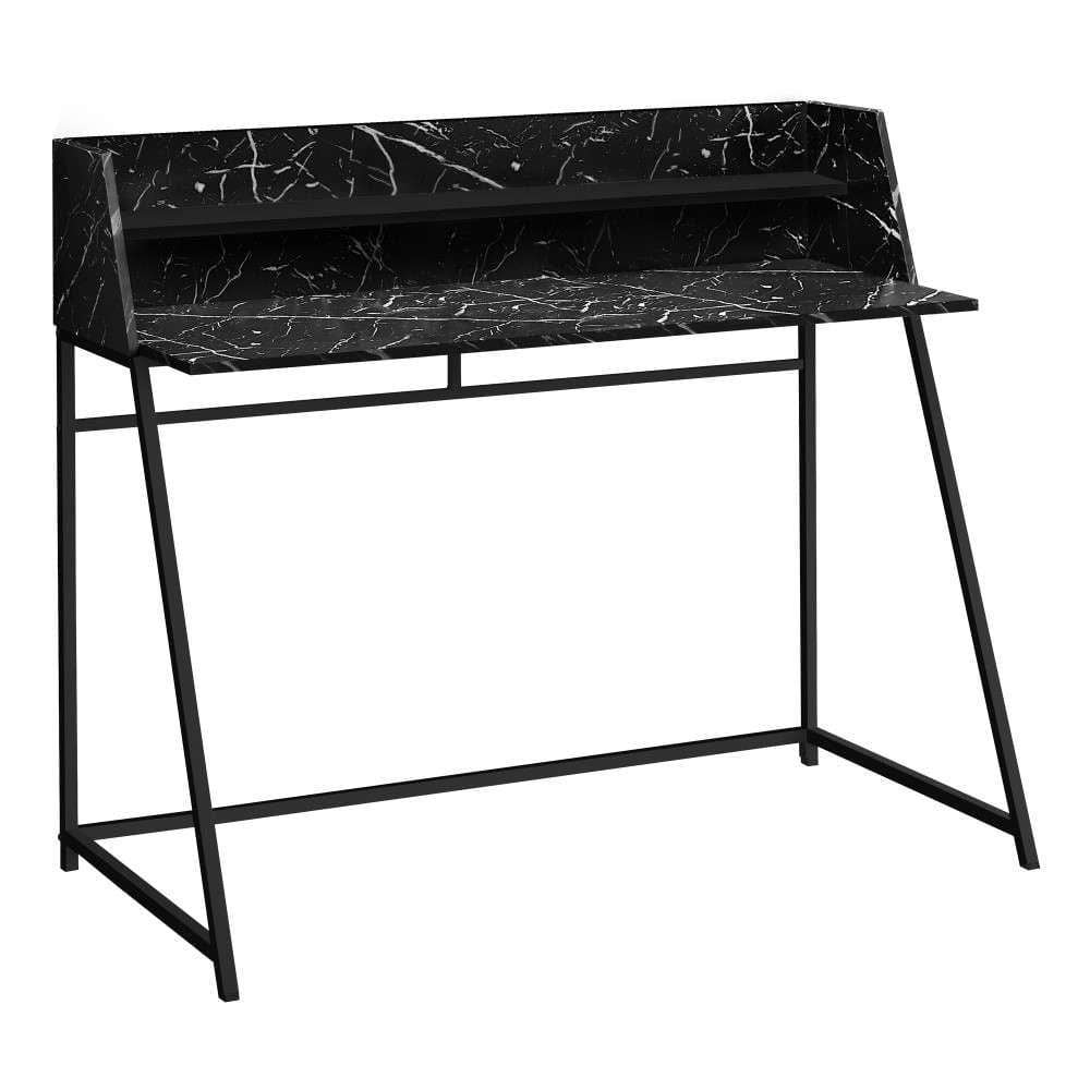 Monarch Specialties - Computer Desk, Home Office, Laptop, Storage Shelves, 48inL, Work, Metal, Laminate, Black Marble Look, Contemporary, Modern - I-7544 veiw 1