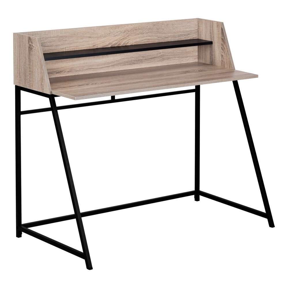 Monarch Specialties - Computer Desk, Home Office, Laptop, Storage Shelves, 48inL, Work, Metal, Laminate, Brown, Black, Contemporary, Modern - I-7546 veiw 1