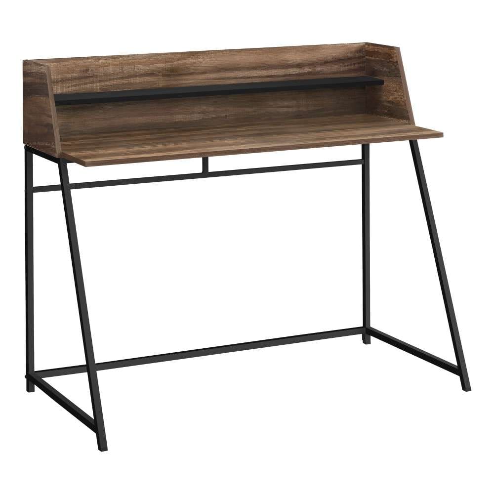 Monarch Specialties - Computer Desk, Home Office, Laptop, Storage Shelves, 48inL, Work, Metal, Laminate, Brown, Black, Contemporary, Modern - I-7548 veiw 1