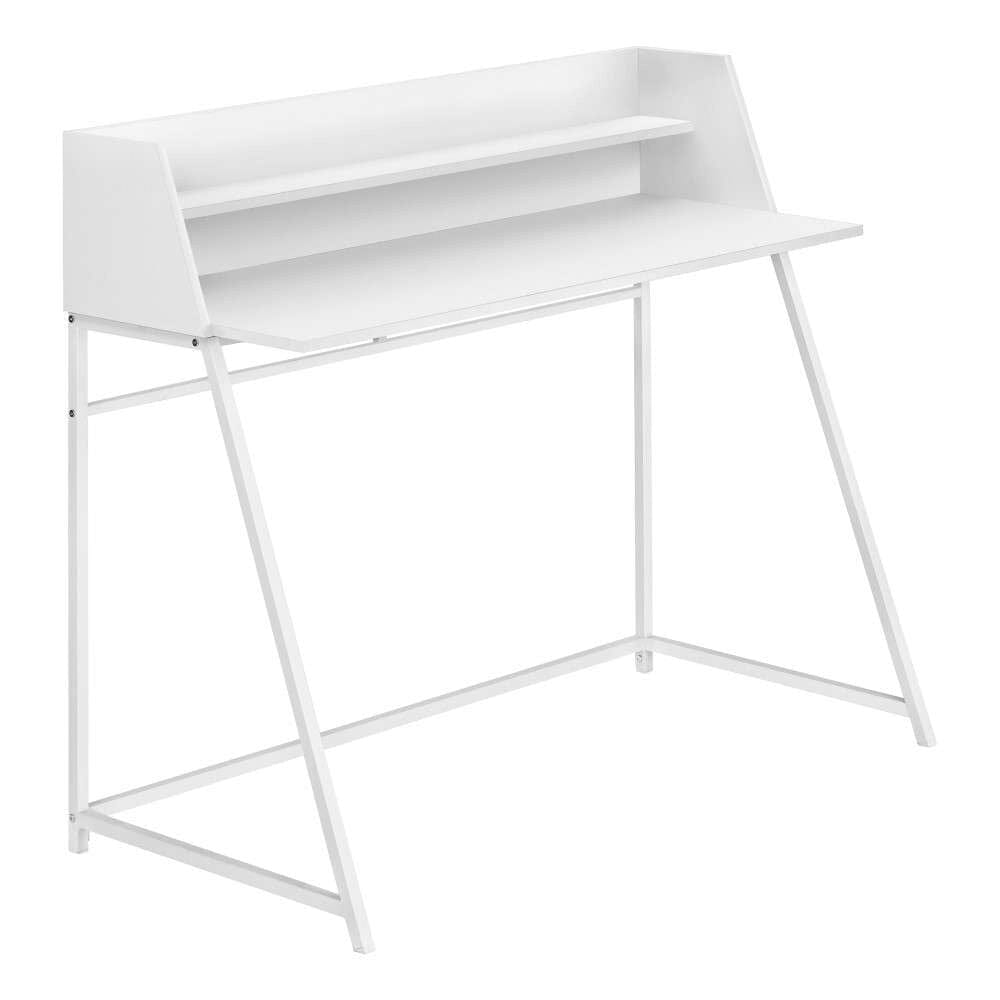 Monarch Specialties - Computer Desk, Home Office, Laptop, Storage Shelves, 48inL, Work, Metal, Laminate, White, Contemporary, Modern - I-7545 veiw 1