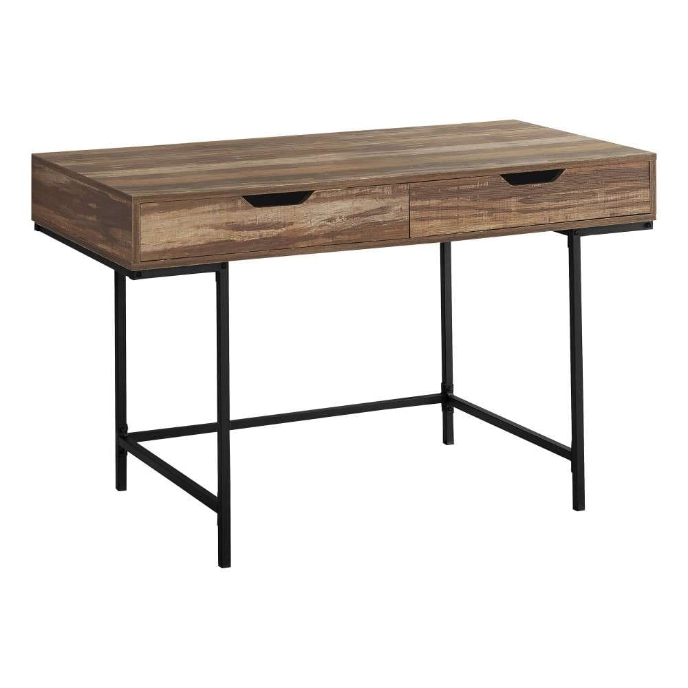 Monarch Specialties - Computer Desk, Home Office, Laptop, Storage Drawers, 48inL, Work, Metal, Laminate, Brown, Black, Contemporary, Modern - I-7557 veiw 1