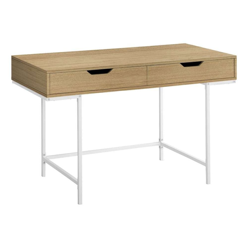 Monarch Specialties - Computer Desk, Home Office, Laptop, Storage Drawers, 48inL, Work, Metal, Laminate, Natural, White, Contemporary, Modern - I-7569 veiw 1