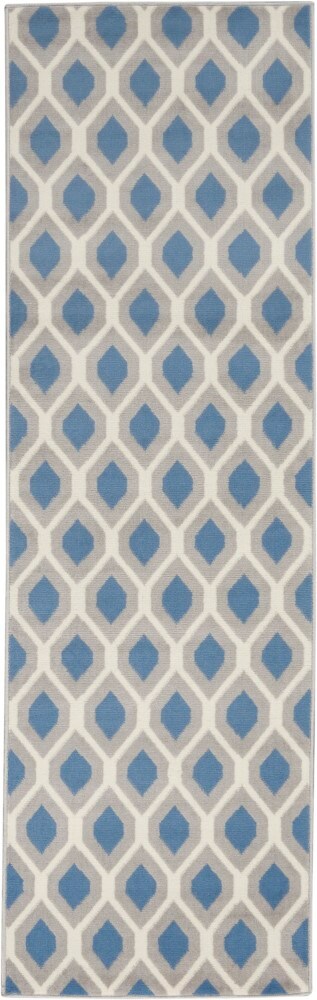 Nourison - Grafix GRF22 Blue and Grey 23in x 76in Hallway Rug - GRF22-99446412089 - CLOSEOUT veiw 1